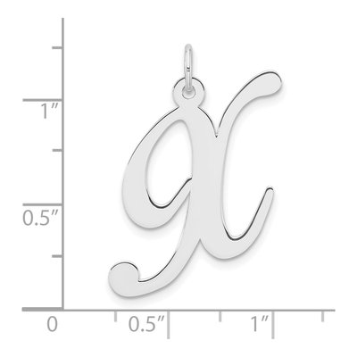 Sterling Silver Script Letter X Charm – view 5