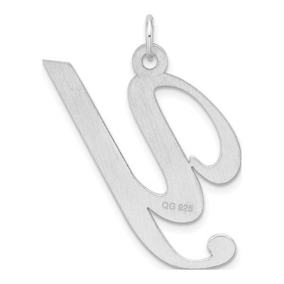 Sterling Silver Script Letter Y Pendant – view 4
