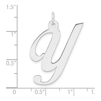 Sterling Silver Script Letter Y Pendant – view 5