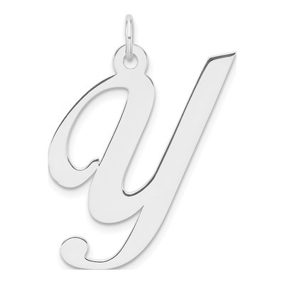 Sterling Silver Script Letter Y Pendant