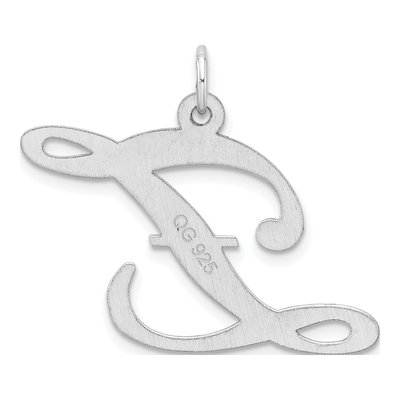 Sterling Silver Large Script Letter Z Charm – view 4