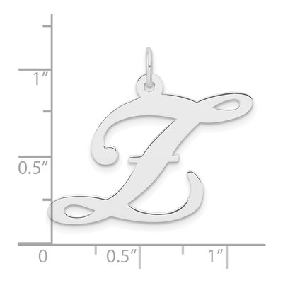 Sterling Silver Large Script Letter Z Charm – view 5