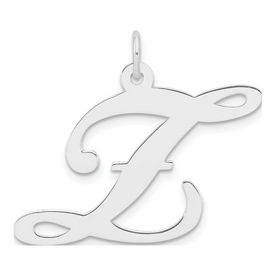 Sterling Silver Large Script Letter Z Charm