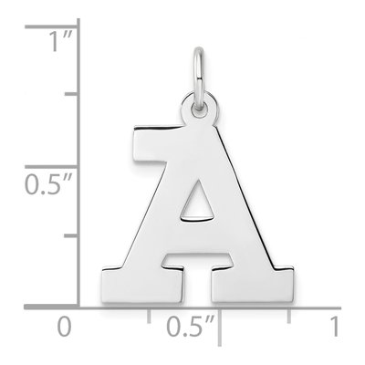 Sterling Silver Block Letter A Charm – view 5