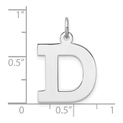 Sterling Silver Block Letter D Charm – view 5