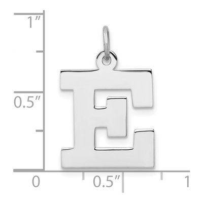 Sterling Silver Block Letter E Charm – view 5