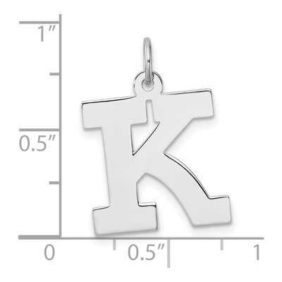 Sterling Silver Large Letter K Charm – view 5