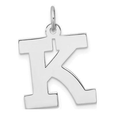 Sterling Silver Large Letter K Charm