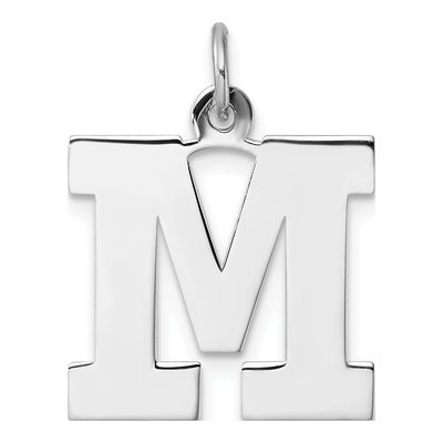 Sterling Silver Block Letter M Charm
