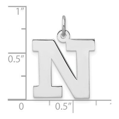Sterling Silver Block Letter N Charm – view 5