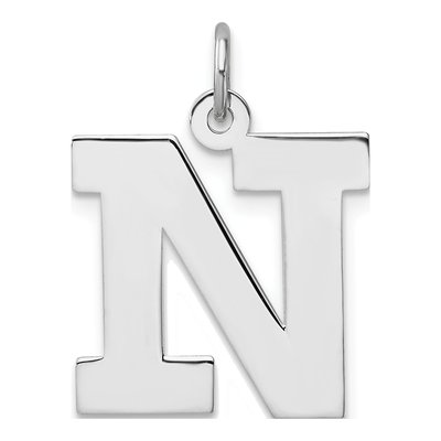 Sterling Silver Block Letter N Charm