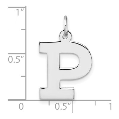 Sterling Silver Block Letter P Charm – view 5
