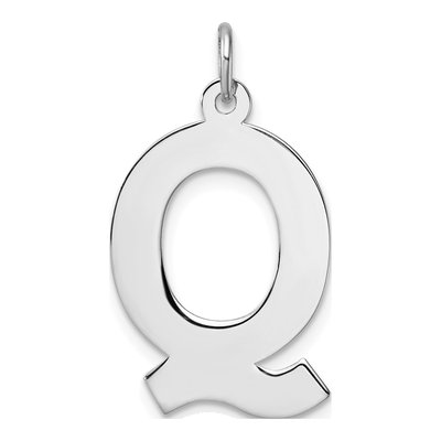 Sterling Silver Block Letter Q Charm