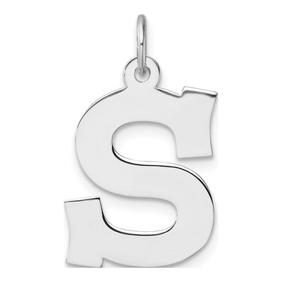 Sterling Silver Block Letter S Charm