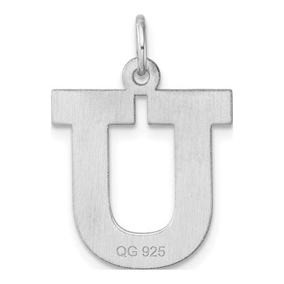 Sterling Silver Block Letter U Charm – view 4