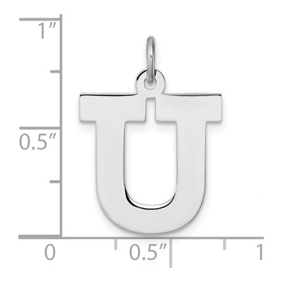 Sterling Silver Block Letter U Charm – view 5
