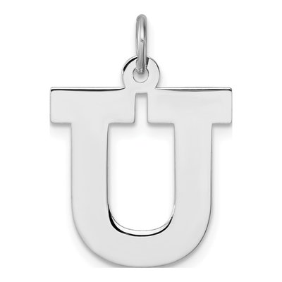 Sterling Silver Block Letter U Charm