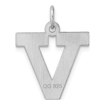 Sterling Silver Block Letter V Charm – view 4