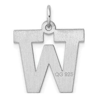 Sterling Silver Large Letter W Charm – view 4