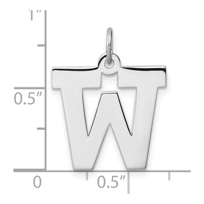 Sterling Silver Large Letter W Charm – view 5