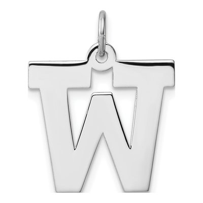 Sterling Silver Large Letter W Charm