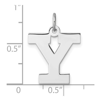 Sterling Silver Letter Y Pendant – view 5