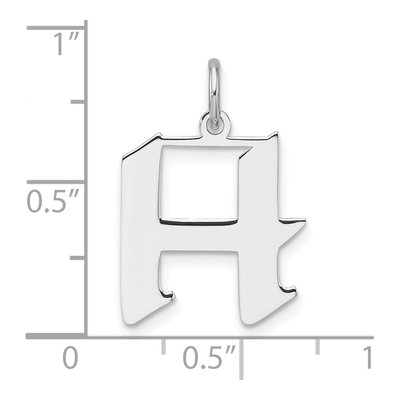 Sterling Silver Block Letter H Charm – view 5