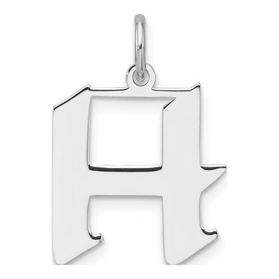 Sterling Silver Block Letter H Charm