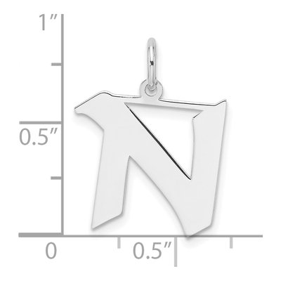 Sterling Silver Block Letter N Charm – view 5