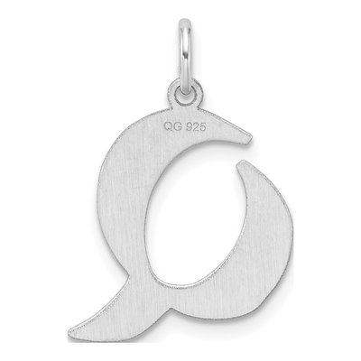 Sterling Silver Letter Q Pendant – view 4
