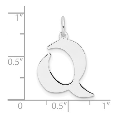 Sterling Silver Letter Q Pendant – view 5