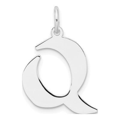 Sterling Silver Letter Q Pendant