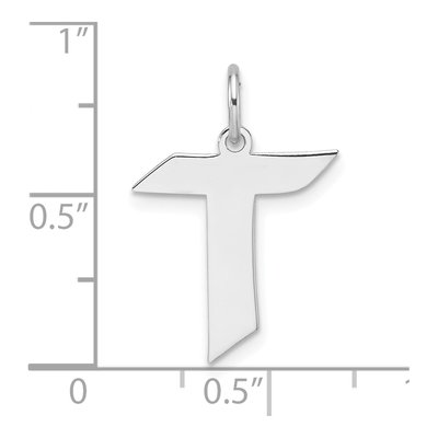 Sterling Silver Block Letter T Charm – view 5