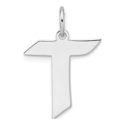 Sterling Silver Block Letter T Charm