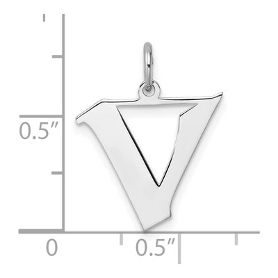 Sterling Silver Letter V Charm – view 5