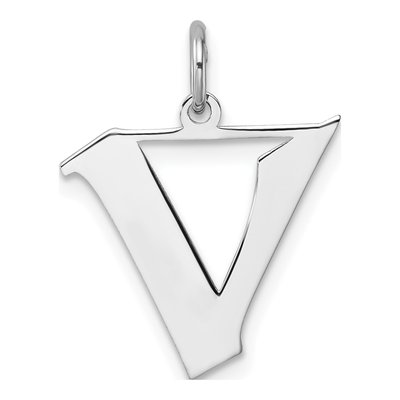 Sterling Silver Letter V Charm