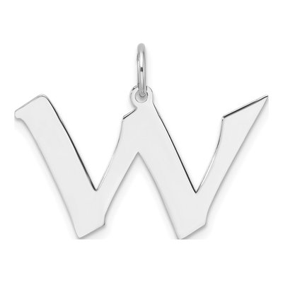 Sterling Silver Block Letter W Charm