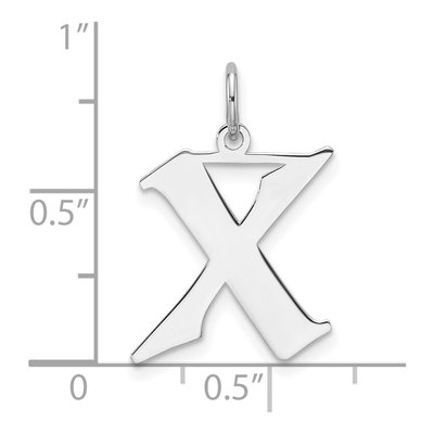 Sterling Silver Block Letter X Charm – view 5