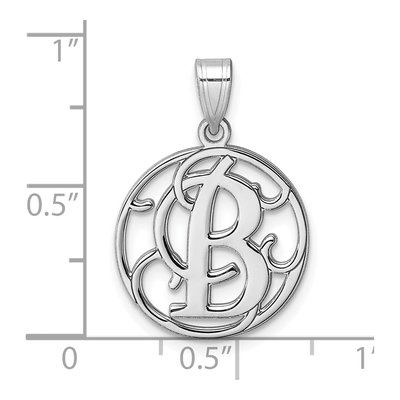 Sterling Silver Script Letter B Pendant – view 5