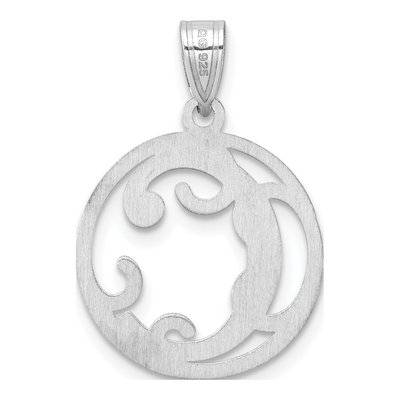 Sterling Silver Letter C Pendant – view 4