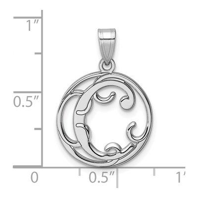 Sterling Silver Letter C Pendant – view 5