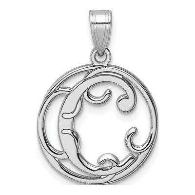 Sterling Silver Letter C Pendant
