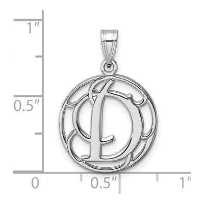 Sterling Silver Script Letter D Pendant – view 5