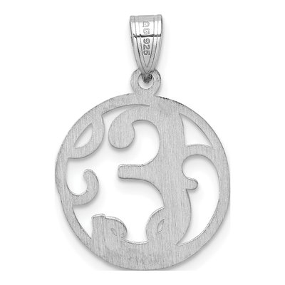 Sterling Silver Script Letter E Pendant – view 4