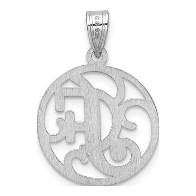 Sterling Silver Script Letter F Pendant – view 4