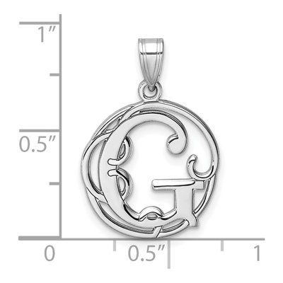 Sterling Silver Letter G Pendant – view 5