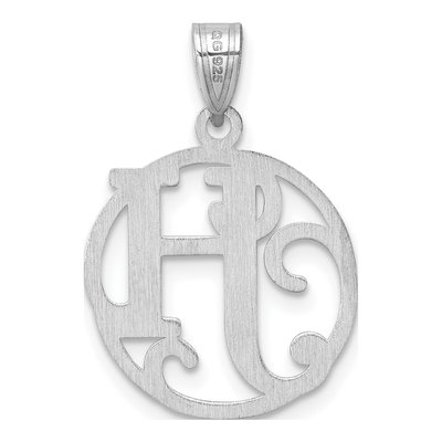 Sterling Silver Small Script Letter H Pendant – view 4