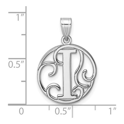 Sterling Silver Script Initial I Pendant – view 5