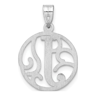 Sterling Silver Script Letter J Pendant – view 4