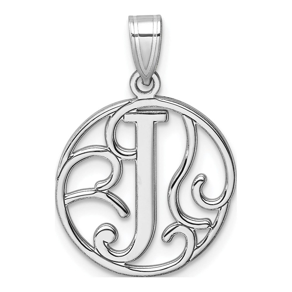 Sterling Silver Script Letter J Pendant